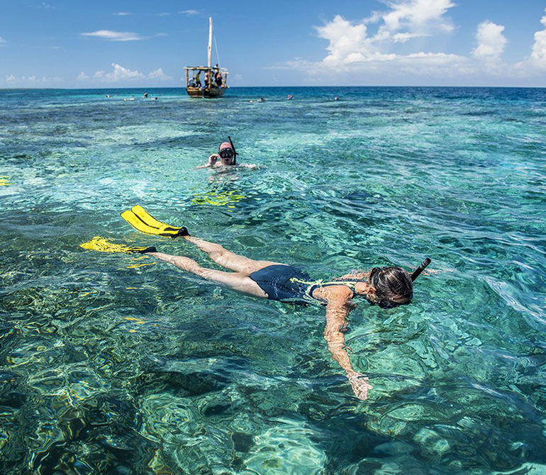 SNORKELING AT MNEMBA ATOLL